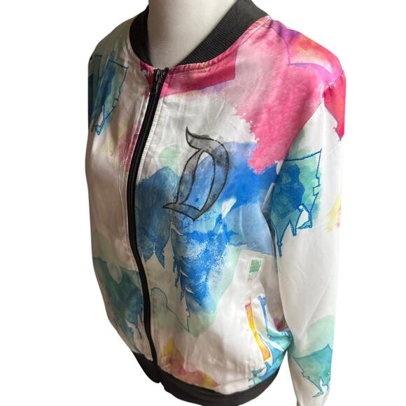 Disneyland Sleeping Beauty Castle Watercolour Windbreaker Jacket Size S - Picture 3 of 9